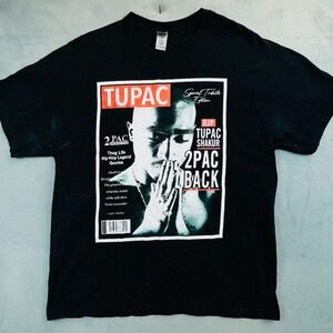 Tupac Shakur Special Tribute Edition Magazine Cover Blk Graphic Print Tee‎ Sz XL